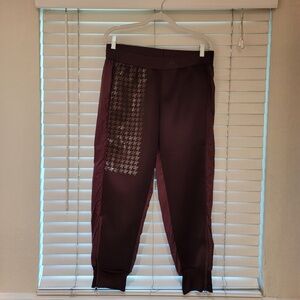Adidas by Stella McCartney Train Track Pants Size Medium Burgundy Zip Bottom NWT